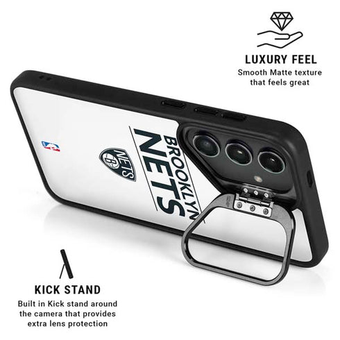 NBA Brooklyn Nets Standard - White Galaxy S25 Ultra Kickstand Case