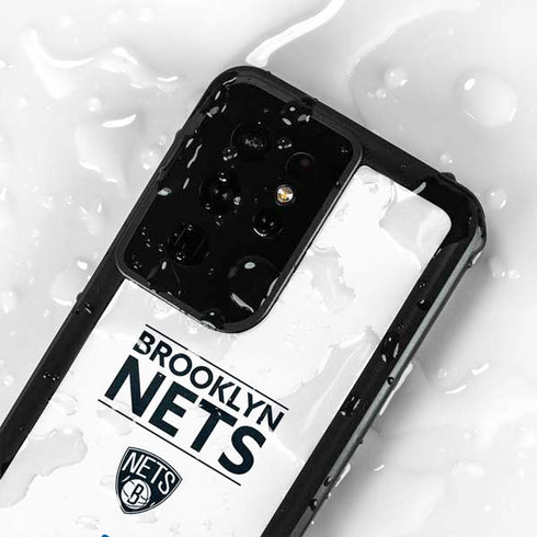 NBA Brooklyn Nets Standard - White Galaxy S24 Ultra Waterproof Case