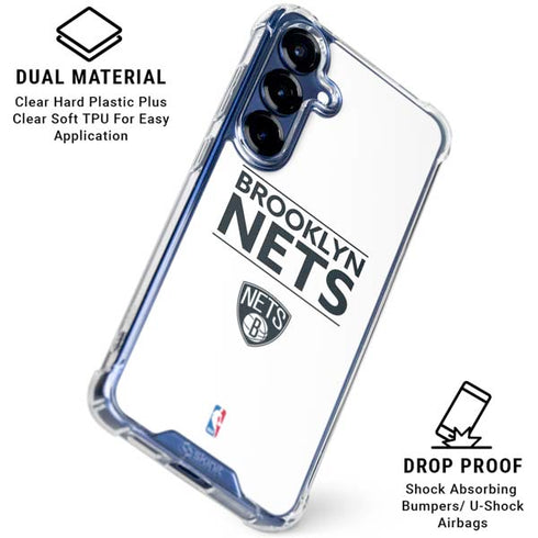 NBA Brooklyn Nets Standard - White Galaxy S25 Clear Case