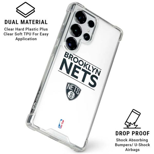 NBA Brooklyn Nets Standard - White Galaxy S25 Ultra Clear Case