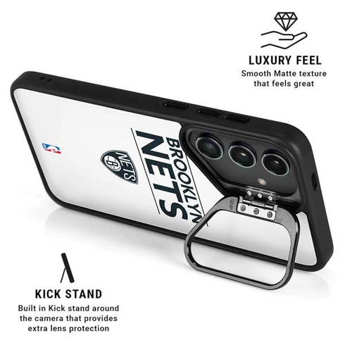 NBA Brooklyn Nets Standard - White Galaxy S26 Kickstand Case