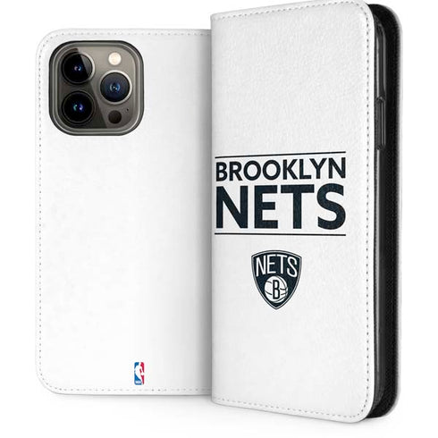 NBA Brooklyn Nets Standard - White iPhone 13 Pro Max Folio Case