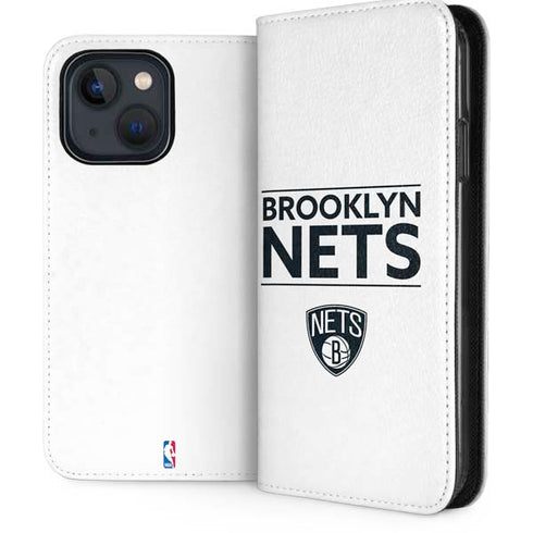 NBA Brooklyn Nets Standard - White iPhone 14 Plus Folio Case