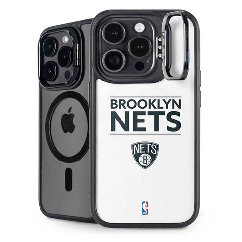 NBA Brooklyn Nets Standard - White iPhone 14 Pro Max Kickstand Case