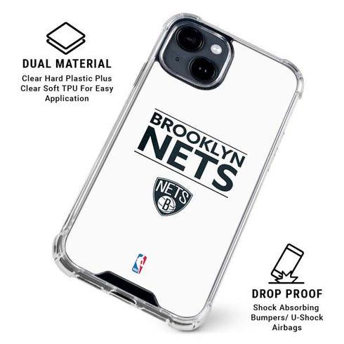 NBA Brooklyn Nets Standard - White iPhone 15 Clear Case