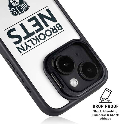 NBA Brooklyn Nets Standard - White iPhone 15 Kickstand Case