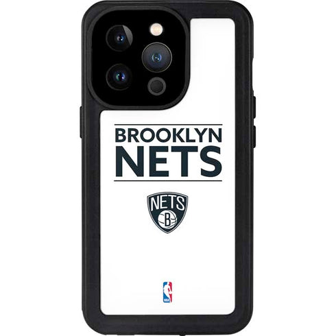 NBA Brooklyn Nets Standard - White iPhone 15 Pro Waterproof Case