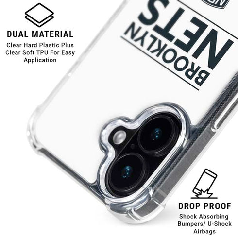 NBA Brooklyn Nets Standard - White iPhone 16 MagSafe Case