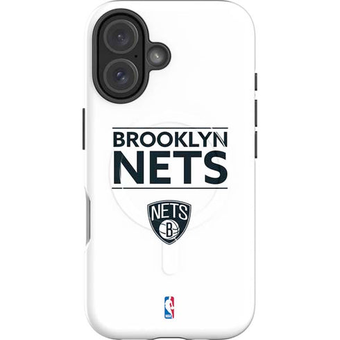 NBA Brooklyn Nets Standard - White iPhone 16 Magsafe Impact Case