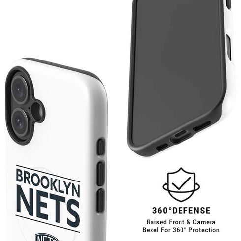NBA Brooklyn Nets Standard - White iPhone 16 Magsafe Impact Case