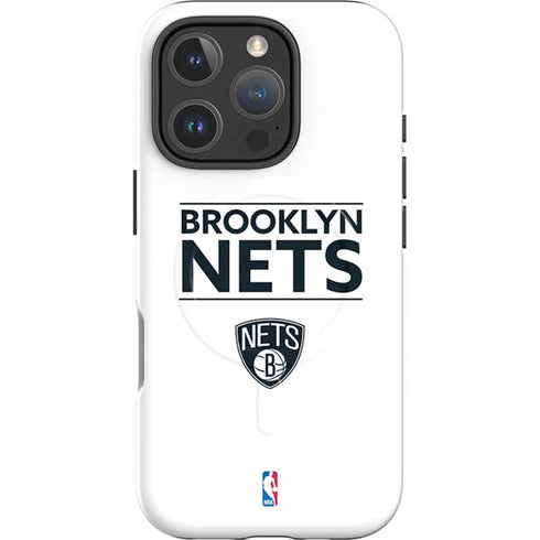 NBA Brooklyn Nets Standard - White iPhone 16 Pro Magsafe Impact Case