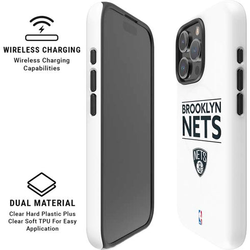 NBA Brooklyn Nets Standard - White iPhone 16 Pro Magsafe Impact Case