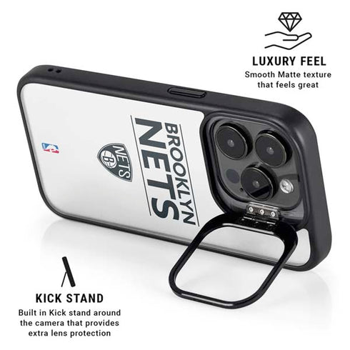 NBA Brooklyn Nets Standard - White iPhone 16 Pro Max Kickstand Case