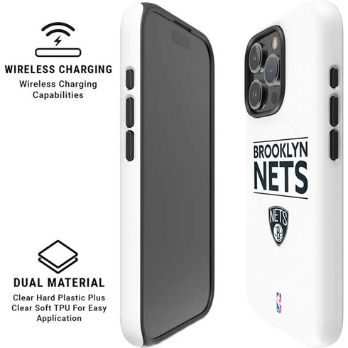 NBA Brooklyn Nets Standard - White iPhone 16 Pro Max Magsafe Impact Case