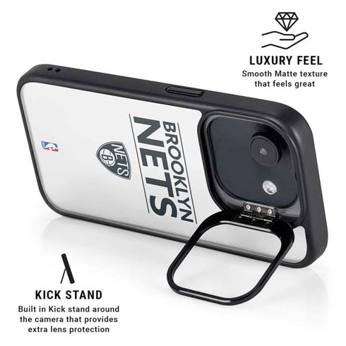 NBA Brooklyn Nets Standard - White iPhone 16e Kickstand Case