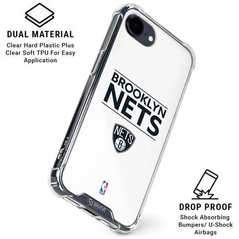 NBA Brooklyn Nets Standard - White iPhone 16e Clear Case