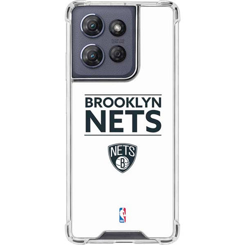 NBA Brooklyn Nets Standard - White Moto G 5G (2025) Clear Case