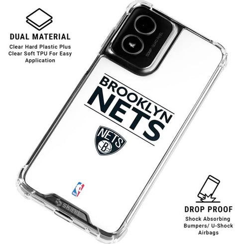 NBA Brooklyn Nets Standard - White Moto G Power 5G (2024) Clear Case