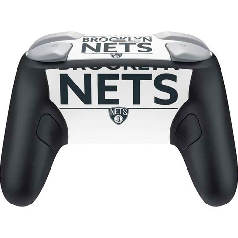 NBA Brooklyn Nets Standard - White Nintendo Switch 2 (2025) Pro Controller Skin