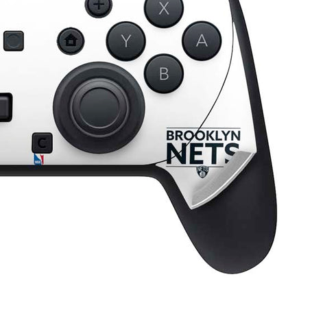 NBA Brooklyn Nets Standard - White Nintendo Switch 2 (2025) Pro Controller Skin