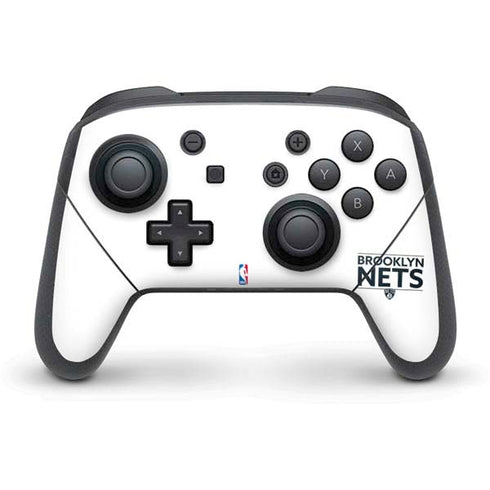 NBA Brooklyn Nets Standard - White Nintendo Switch Pro Controller Skin