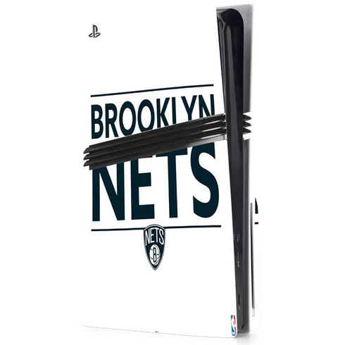 NBA Brooklyn Nets Standard - White PS5 Pro Disk Console Skin