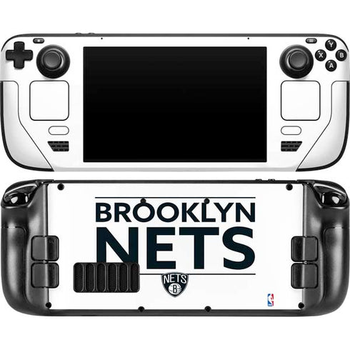 NBA Brooklyn Nets Standard - White Steam Deck Handheld Gaming Computer OLED Skin
