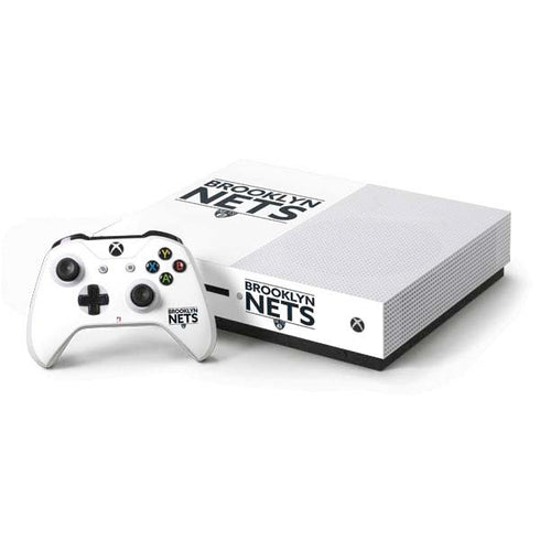 NBA Brooklyn Nets Standard - White Xbox One S Console and Controller Bundle Skin