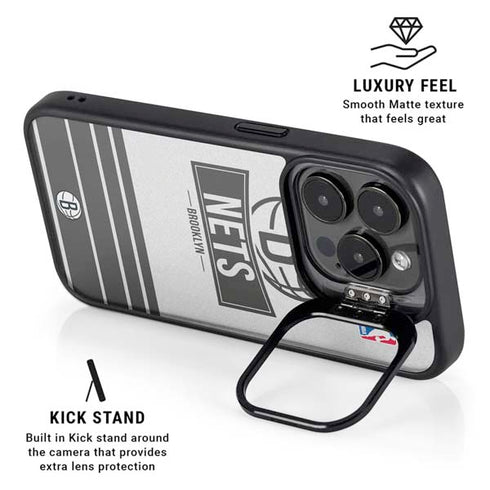 NBA Brooklyn Nets Static iPhone 13 Pro Max Kickstand Case