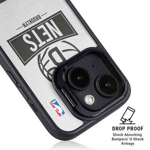 NBA Brooklyn Nets Static iPhone 14 Plus Kickstand Case