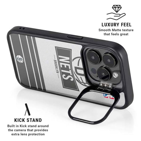 NBA Brooklyn Nets Static iPhone 14 Pro Max Kickstand Case