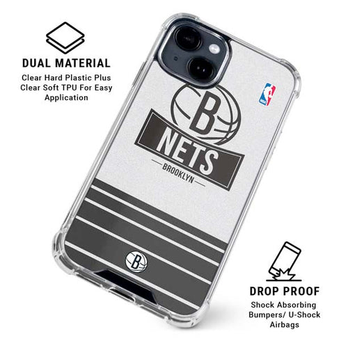 NBA Brooklyn Nets Static iPhone 15 Clear Case