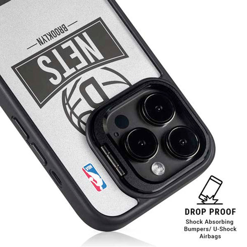 NBA Brooklyn Nets Static iPhone 15 Pro Kickstand Case