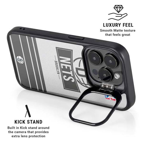 NBA Brooklyn Nets Static iPhone 15 Pro Max Kickstand Case