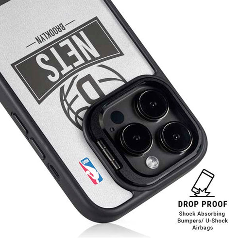 NBA Brooklyn Nets Static iPhone 15 Pro Max Kickstand Case