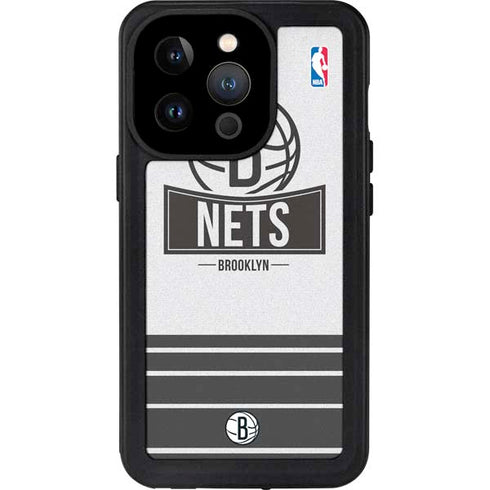 NBA Brooklyn Nets Static iPhone 15 Pro Waterproof Case