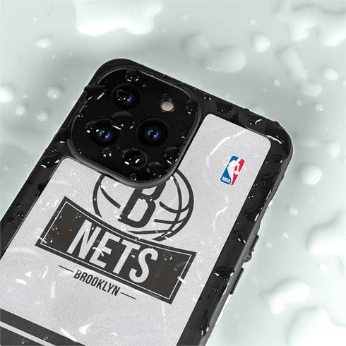 NBA Brooklyn Nets Static iPhone 15 Pro Waterproof Case