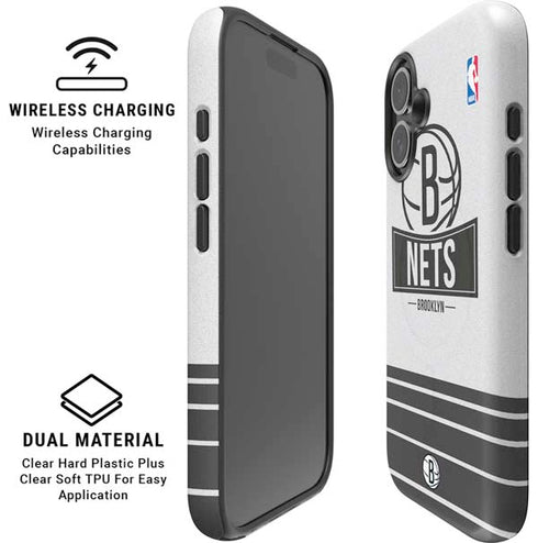 NBA Brooklyn Nets Static iPhone 16 Magsafe Impact Case