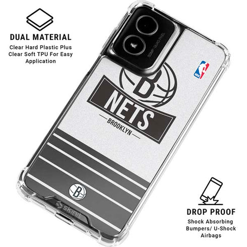NBA Brooklyn Nets Static Moto G Power 5G (2024) Clear Case