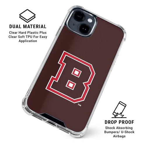 Brown University B Logo iPhone 15 Clear Case