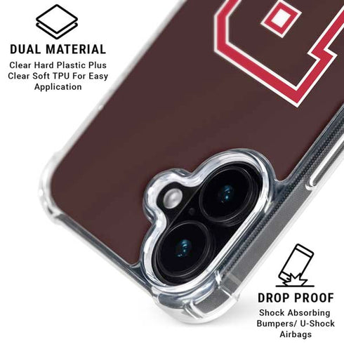 Brown University B Logo iPhone 16 Plus Clear Case