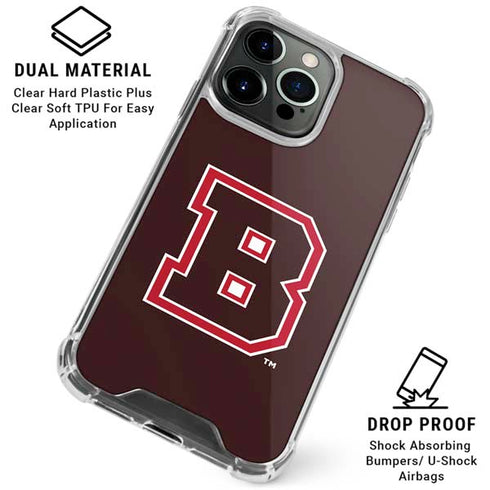 Brown University B Logo iPhone 16 Pro Clear Case