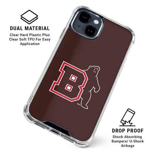 Brown University Bears Logo iPhone 15 Clear Case