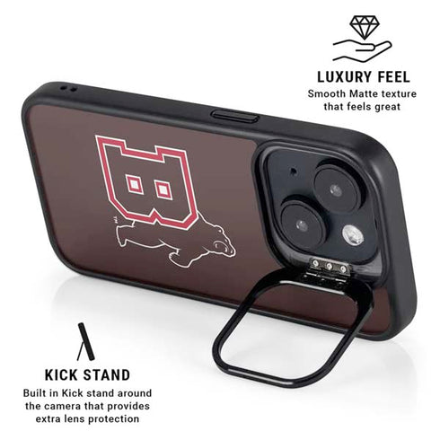 Brown University Bears Logo iPhone 15 Kickstand Case