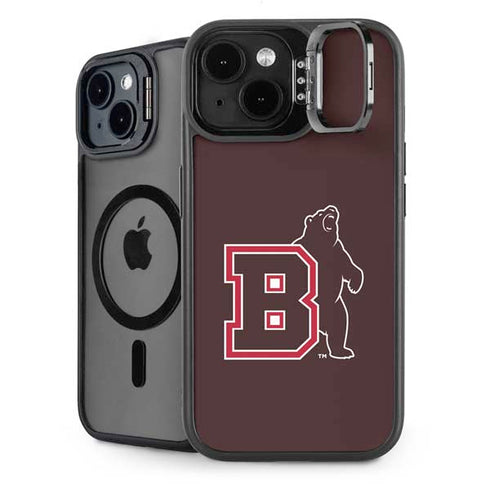 Brown University Bears Logo iPhone 15 Plus Kickstand Case