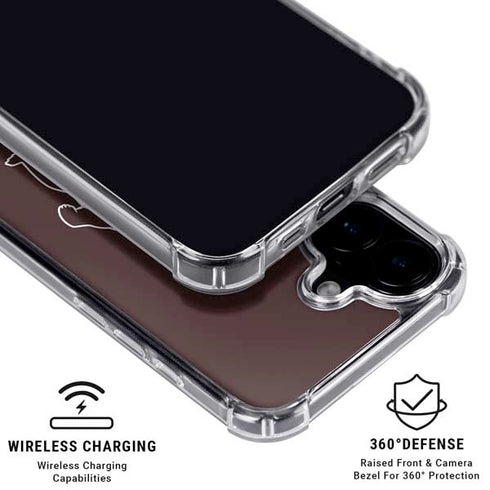 Brown University Bears Logo iPhone 16 Plus Clear Case
