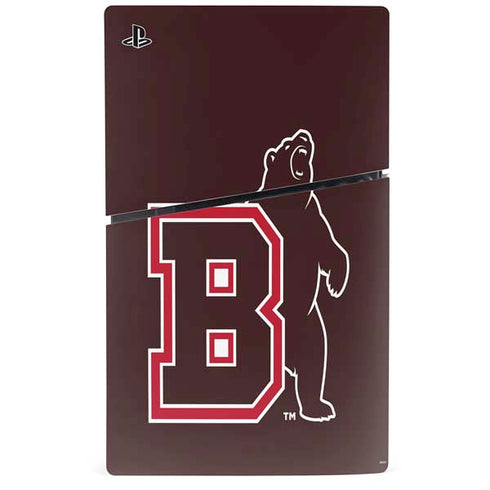 Brown University Bears Logo PS5 Slim Digital Edition Console Skin