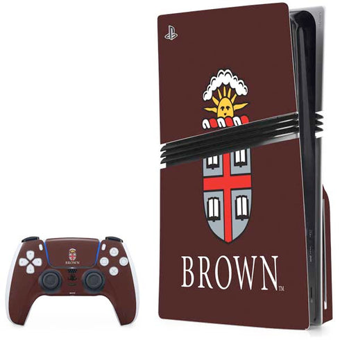 Brown University Primary Logo PS5 Pro Disk Bundle Skin