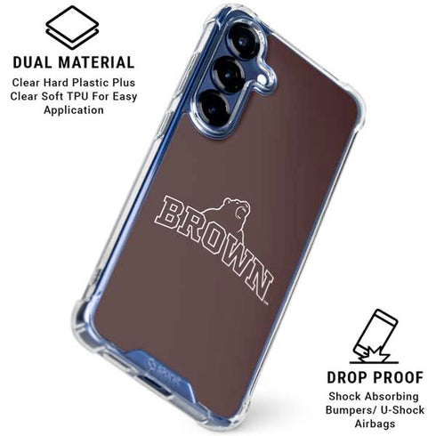 Brown University Outlined Galaxy S25 Plus Clear Case