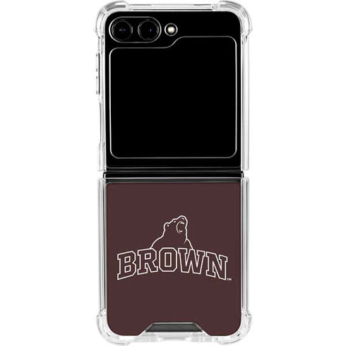 Brown University Outlined Galaxy Z Flip6 Clear Case